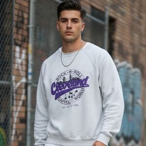 Vintage 1995 Rock & Roll Hall of Fame Cleveland Opening Sweatshirt - Distressed